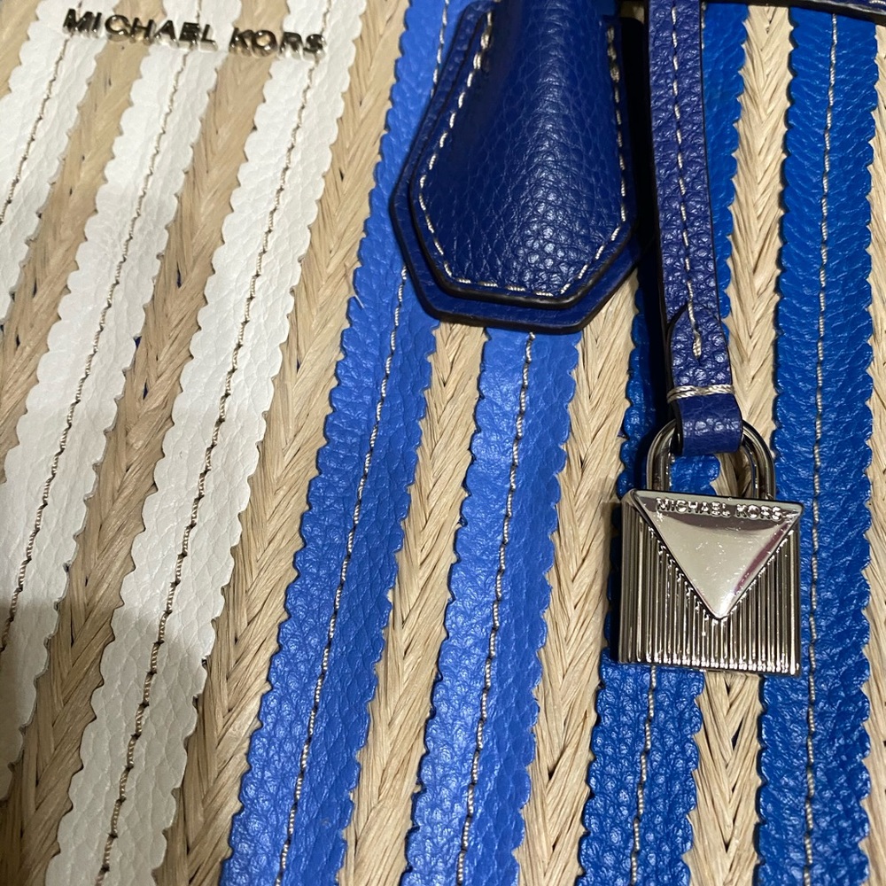 Michael Kors New with tags Leather and Straw Tote - Picture 5 of 8